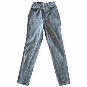 Vintage 80s/90s High Waisted Levi Mom Jeans Dark Gray button fly 22in Waist